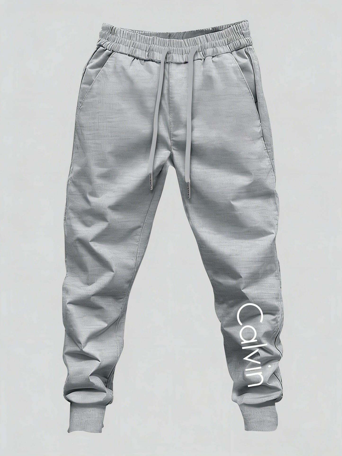 1pc Sweatpants with Calvin Letter Print Pattern Men'S Fashion Easy Cool Vacation Elastic Fabric Sports Casual Men'S Trendy Fitness Long Pants (Solely 1pc)