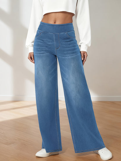 Women's Light Blue Denim High-Waist Jeans - product view 10