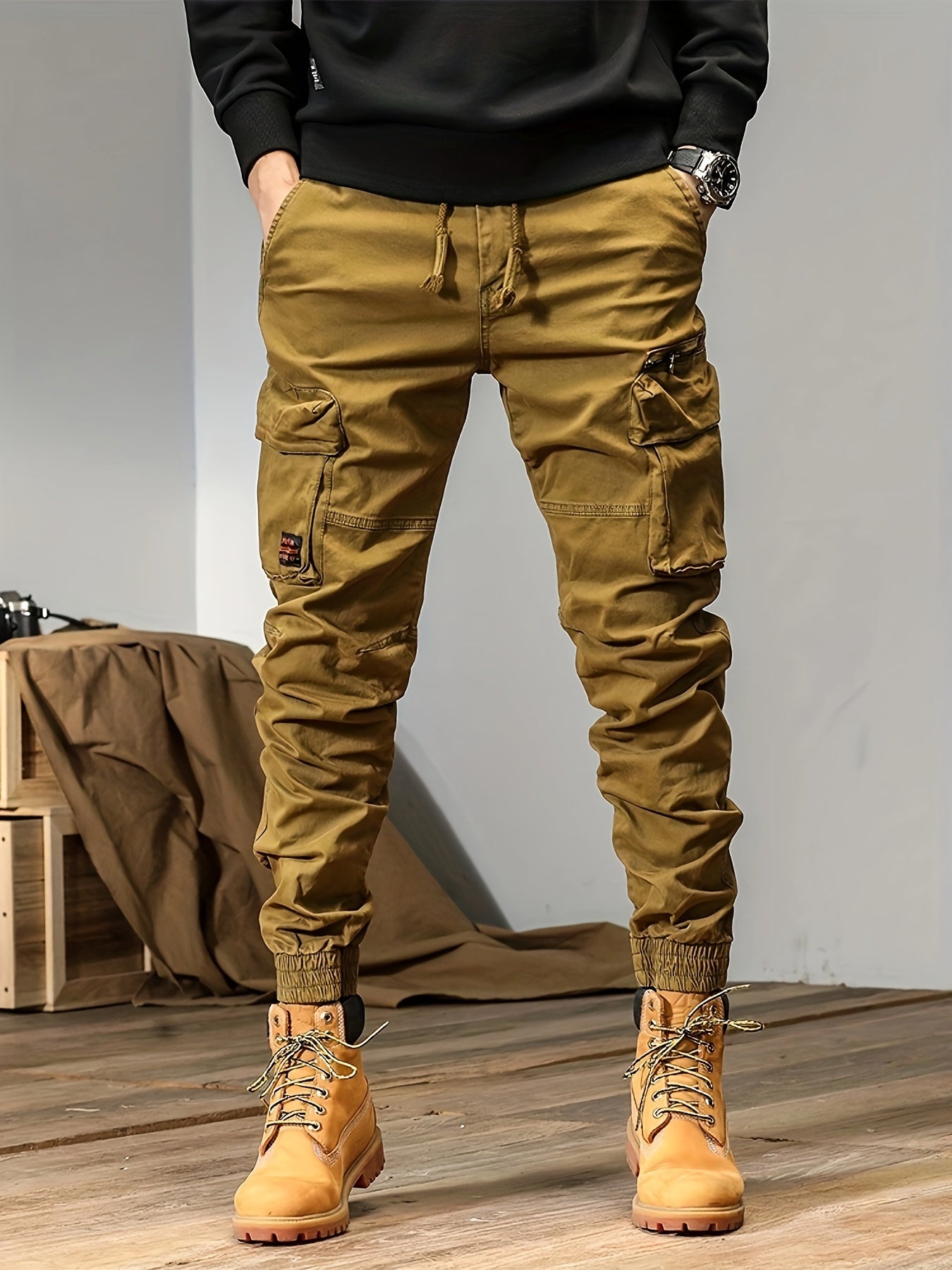 Men'S Utility Trousers, Relaxed Fit Pants, Outdoor Fashion for Men, Stylish And Functional Multi-Pocket Work Trousers