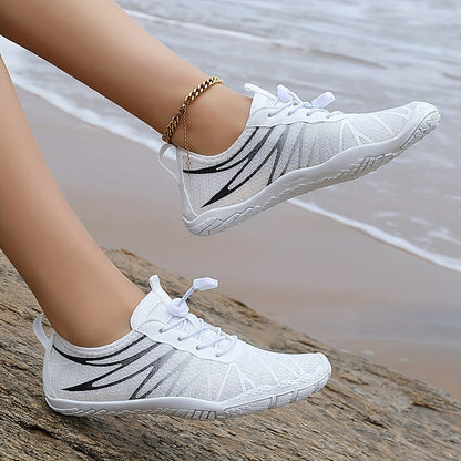 HDOXSE Women Quick-Drying Water Shoes | Aqua, Barefoot, Slip-On Soft Beach Shoes, Breathable Lightweight, Comfortable, Suitable for Pool, Beach, Surfing, Walking, Yoga, Swimming, All-Season, Fabric Upper and Insole, Rubber Sole