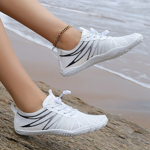 HDOXSE Women Quick-Drying Water Shoes | Aqua, Barefoot, Slip-On Soft Beach Shoes, Breathable Lightweight, Comfortable, Suitable for Pool, Beach, Surfing, Walking, Yoga, Swimming, All-Season, Fabric Upper and Insole, Rubber Sole