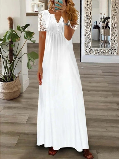 Red Rose Lace V-Neck High-Waist Dress - product view 13