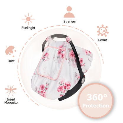 Baby Car Seat Cover - Breathable Soft Minky 3-In-1