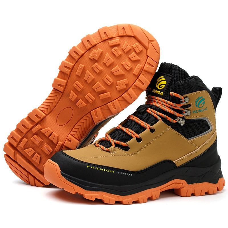 Men's Work Shoes & Puncture Proof Breathable Work Boots, Comfy Non Slip Lace Up Durable Labor Protection Shoes for Men's Outdoor Activities Safety Shoes