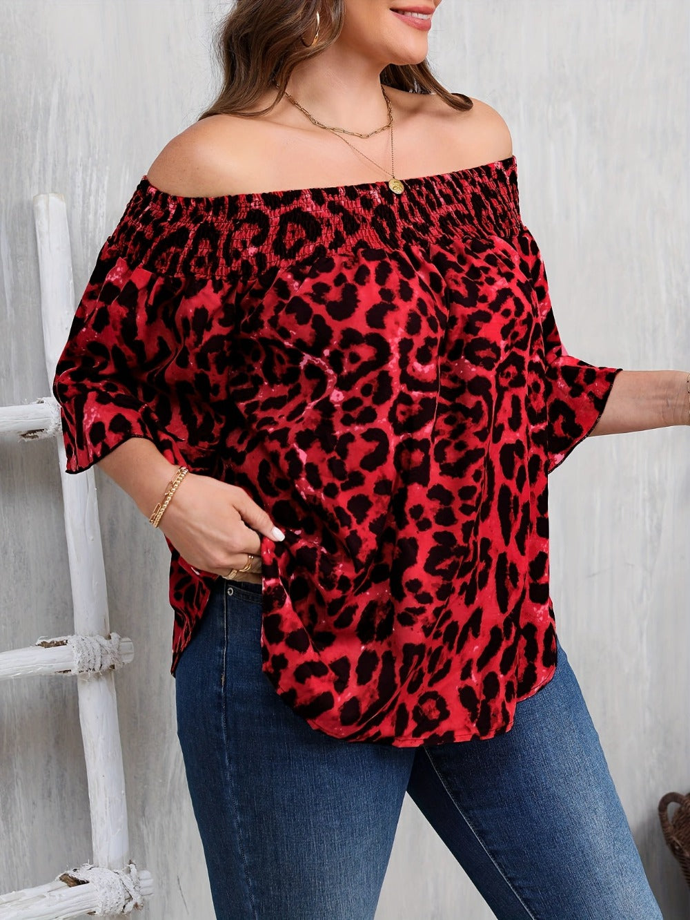 Women's Leopard Print Blouse - Relaxed Fit 300517