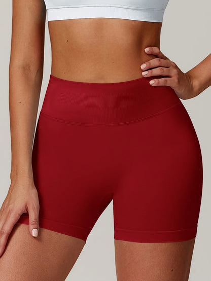 Women's 3PCS-Black Rice Powder Knit High-Waist Shorts - product view 45