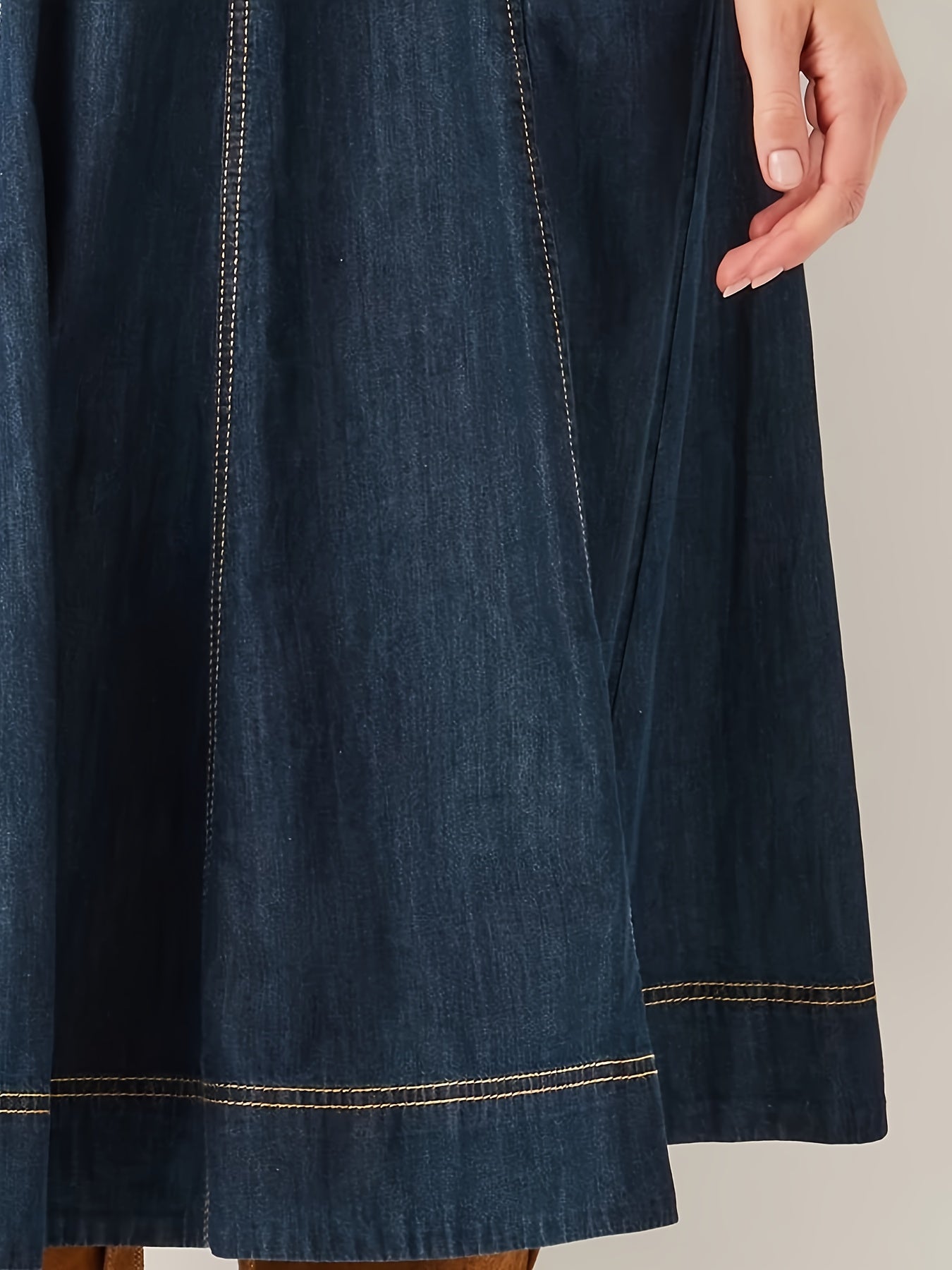 Women's Medium Blue Denim High-Waist Skirt - product view 6