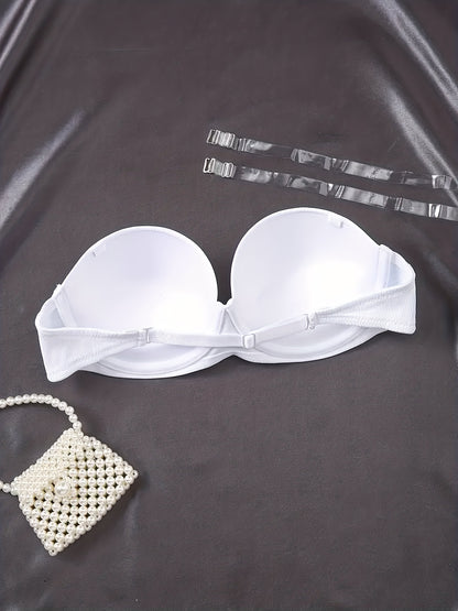 Strapless Invisible Bra, U-shaped Backless Push-up And Non-slip, Invisible And Non-slip When Wearing A Backless Dress Or Tube Top, A Must-have Underwear for Parties And Dates for Both Big And Small Breasts