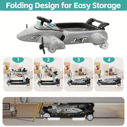 Baby Walker - Foldable Adjustable Padded 6-in-1