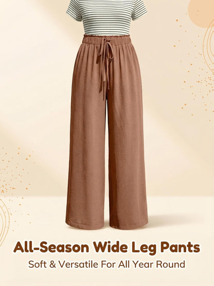 FOEIERAA 3pcs Loose Casual Women'S Fashionable Trousers with Artificial Drawstrings for Easy Going Out. Casual Trousers, Elastic Waist, Comfortable to Wear All Seasons