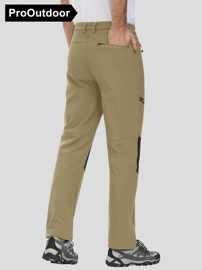 Men's Winter Fleece Pants Outdoor Softshell Pants Thickened Warm Lined Camping Fishing Trekking Hiking Pants Casual Trousers