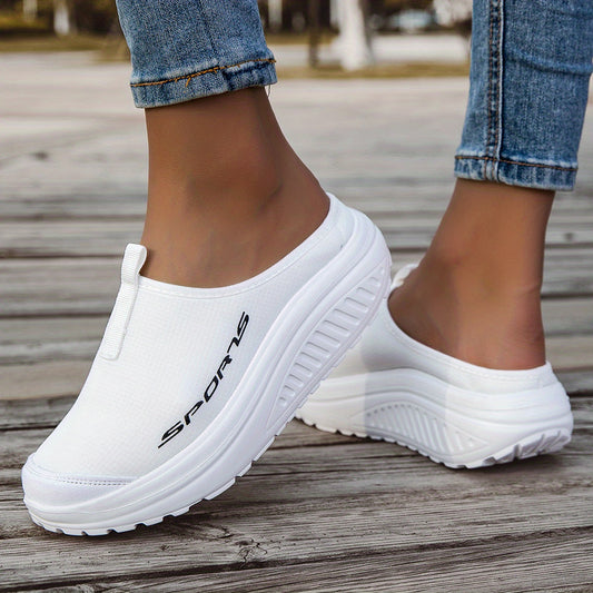 Ladies' Breathable Mesh Slippers with Thickened Shock - Absorbing Sole, Lightweight Semi - Anti - Slip Design. Purple And White Four - Season Indoor And Outdoor Casual, Comfortable And Stylish Shoes | Stylish Indoor Footwear