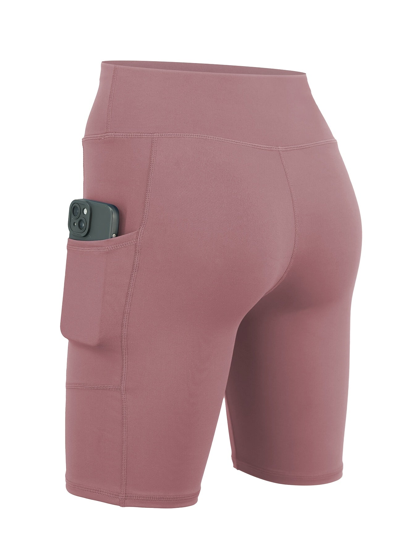 6-pack Large Size Sport Shorts For Women, Fashionable Casual Shorts, High-waist High-stretch Yoga Shorts, 5-inch Shorts With Phone Pocket