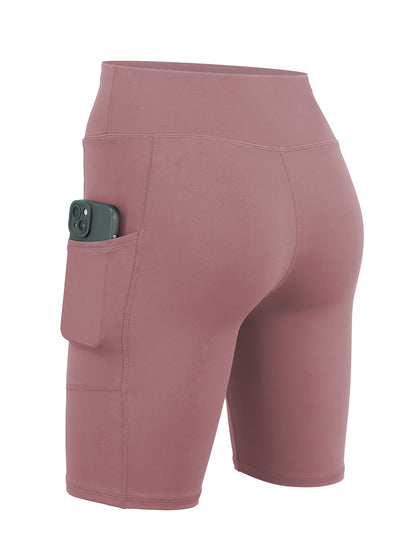 6-pack Large Size Sport Shorts For Women, Fashionable Casual Shorts, High-waist High-stretch Yoga Shorts, 5-inch Shorts With Phone Pocket