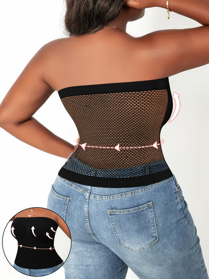 3-Pack Women'S Plus Size Waist Shaping Comfortable & Breathable Tube Top With Built-in Bra