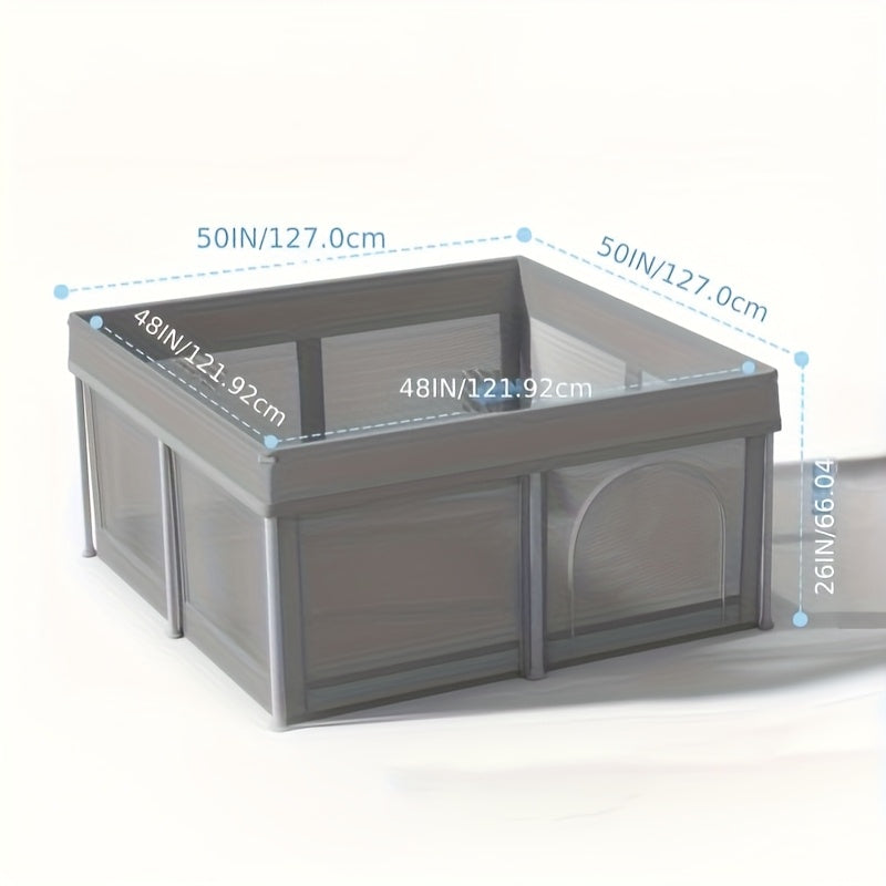 Foldable Baby Playpen 51"脳51", Baby Products, Infant Play, Portable Safe Baby Playpen, Lightweight, No Installation Needed, Indoor And Outdoor Baby Playpen, Gray, Halloween Party Gift