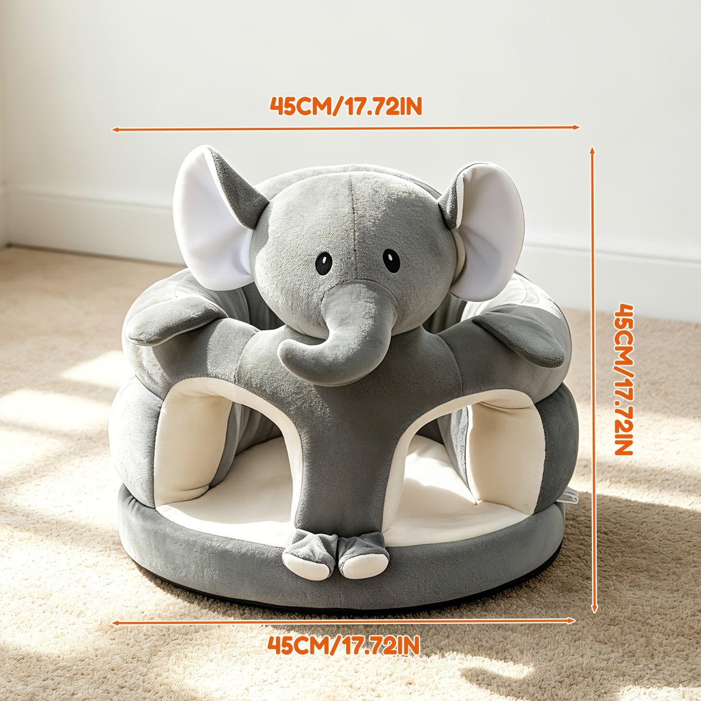 Infant Seat Sit Up Chair And Cartoon Animals Plush Sofa Chair for Toddlers, Infant Learning to Sit Up Sofa Thickened Cartoon Design Sofa Seat for Newborns, Suitable for Both Living Rooms And Bedrooms