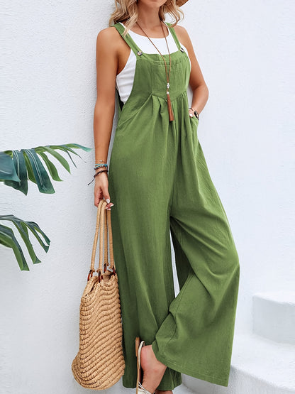 Scacto 2025 Summer Comfortable Women's Casual Loose Clothing Jumpsuit Y2k Fashion Overalls Square Collar Sleeveless