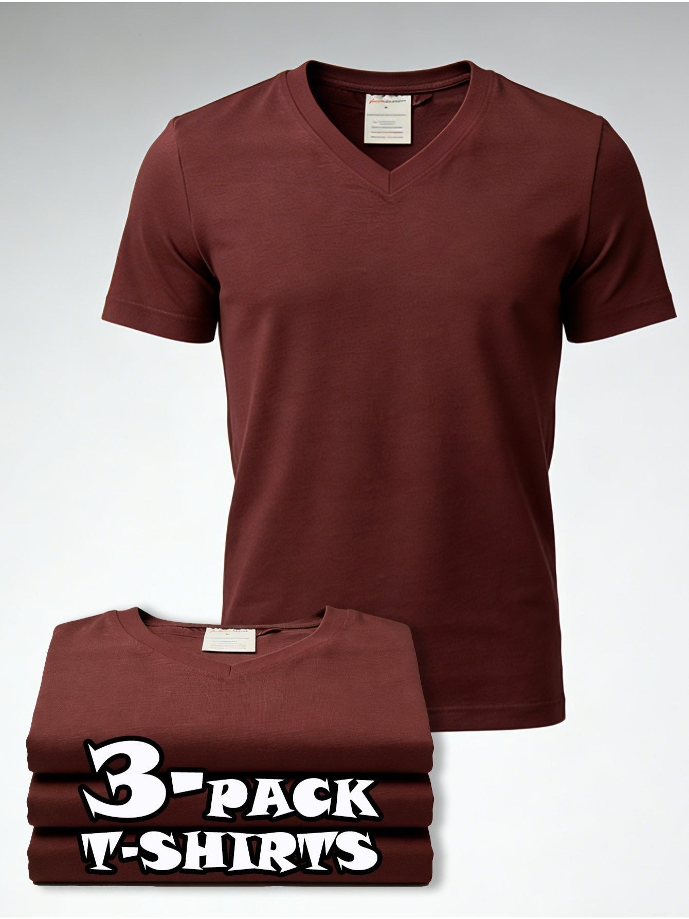 Men's HY01-Black-3pcs V-Neck Slim-Fit T-Shirt - product view 17