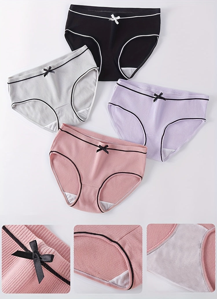 Random 12 Pairs Of New Girls' Leggings, Skin-friendly, Comfortable And Breathable Bow Striped Triangle Leggings