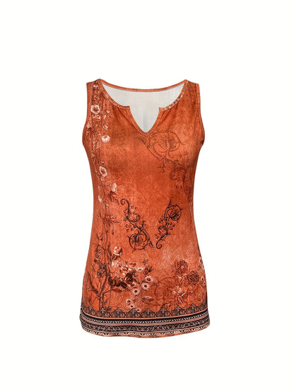 [Machine Washable Vest] Retro V-Neck Vest - Orange Suitable for Commuting & Outfits, Machine Washable Sleeveless Style for Spring Summer Fall Layering, Non- Vests for or Casual Wear