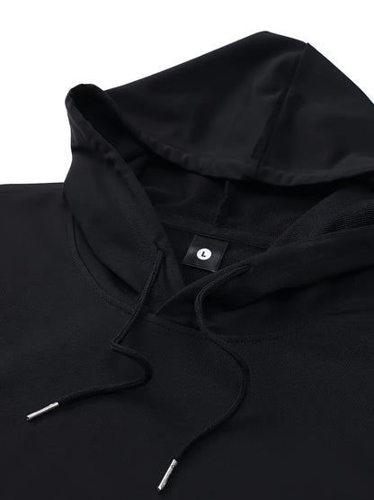 [ 6pcs Set ] Men's Casual Sports Hooded Sweatshirt Set, Long Sleeved Hooded Sweatshirt Paired with Drawstring Pants, Regular Style, Knitted Fabric, Black, Red, Gray, Three Color Combination Set, Solid Color Design