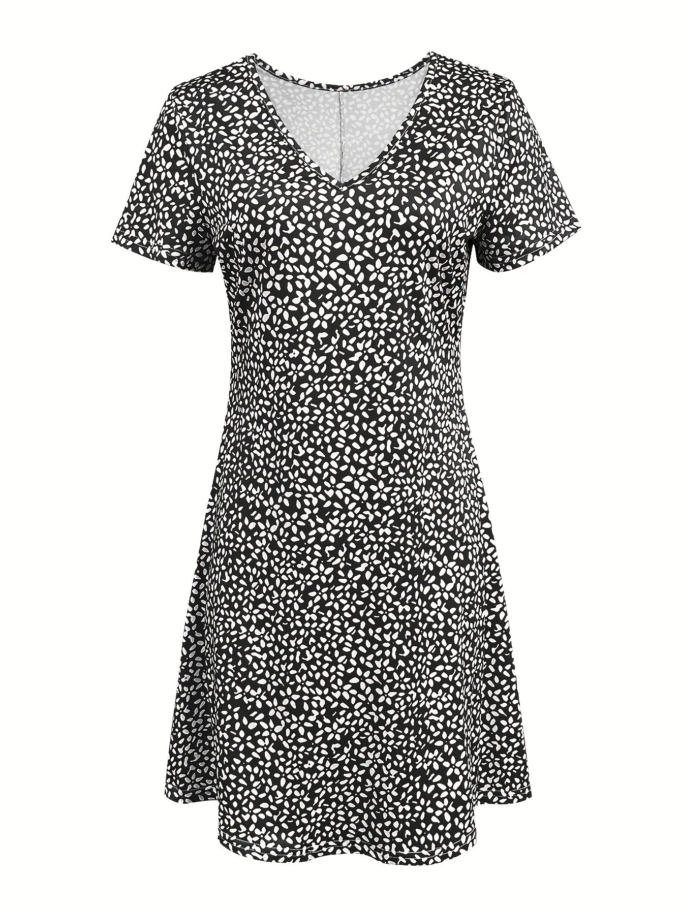 Women's Spring And Summer Printed Mom Style Casual Vacation Beach Versatile Dress
