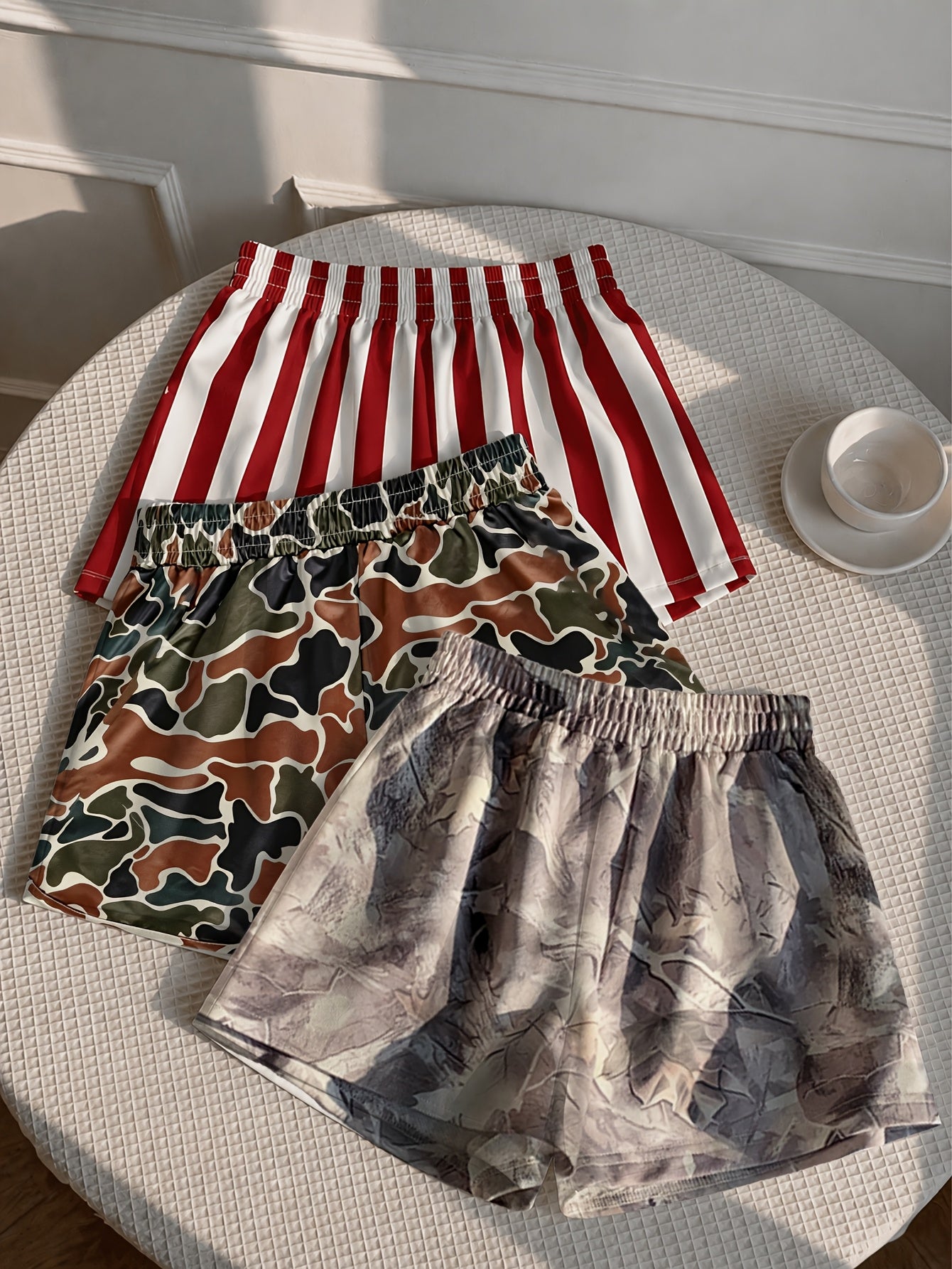 3pcs Women's Camo Print Shorts - Short Length Athletic Running Shorts with Camouflage, Beltless & Machine Washable Fabric Suitable for Gym, Outdoor, Casual Attire, Casual Shorts Pack