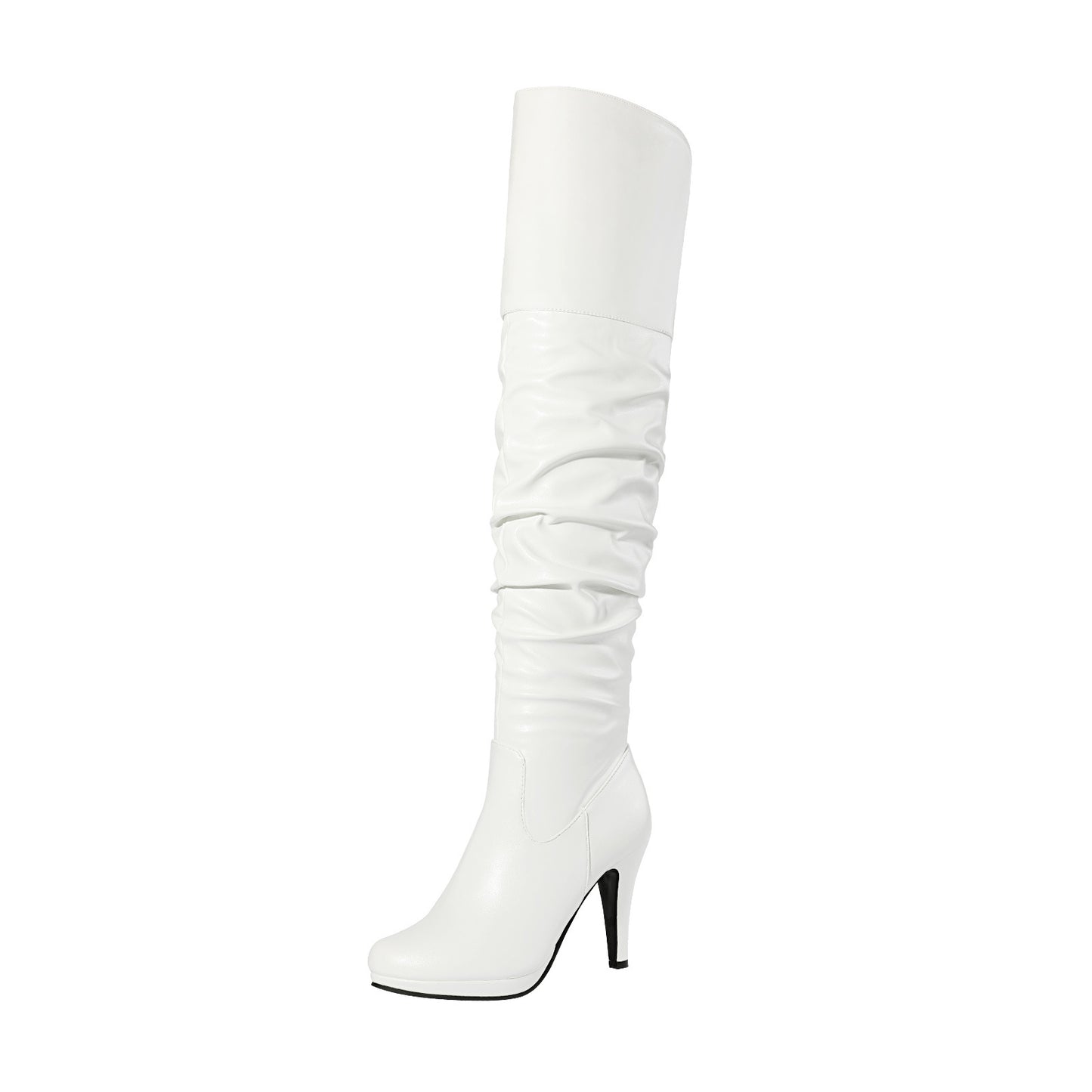 DREAM PAIRS Women's Black Thigh High Chunky Heel Platform Over The Knee Boots Size 9.5 M