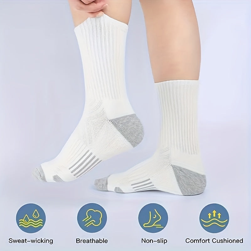 10 Pairs of Large Elastic Basketball Socks, Sports Mid-Calf Socks, 47 Size, Running Socks, Spring/Summer Casual Socks, Fitness & Youth Sports Socks