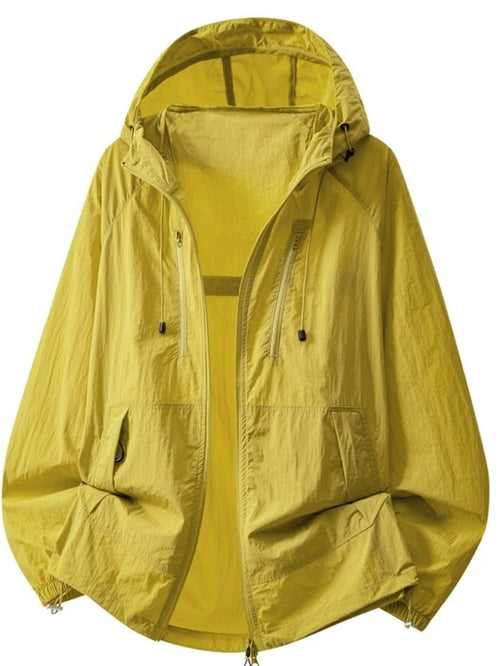 Men'S Hooded Skin Suit, Men'S Outdoor Fishing Breathable Style, High-Quality Nylon Thin Sports Casual