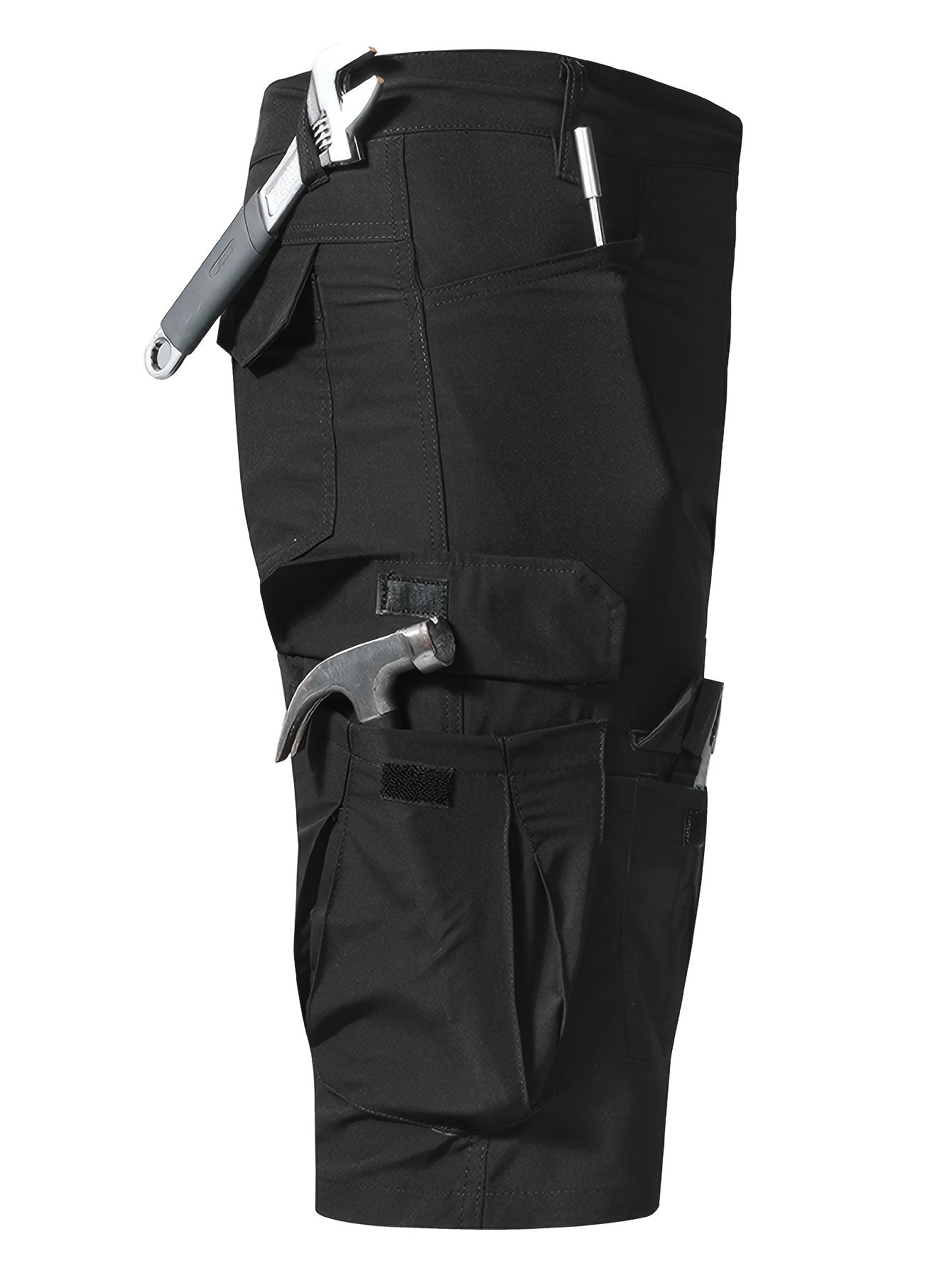 Plus Size Men's Outdoor Multi-pocket Tactical Overalls Shorts Are Suitable for Outdoor Activities Such As Mountaineering, Fishing And Camping., PLUS SIZE