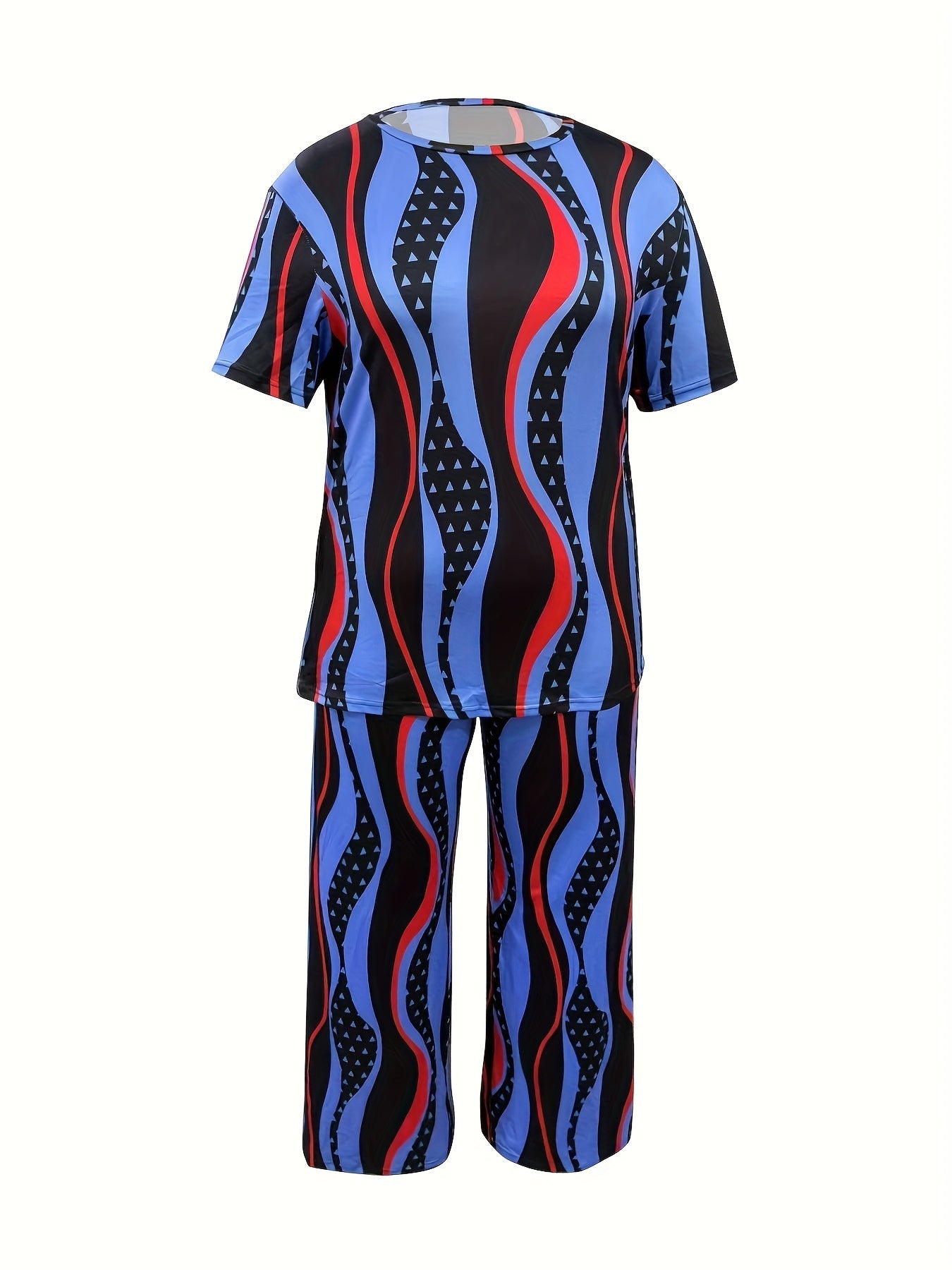 Women's Blue Short-Sleeve Pants - product view 2