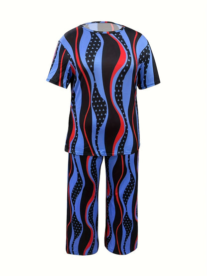 Women's Blue Short-Sleeve Pants - product view 2