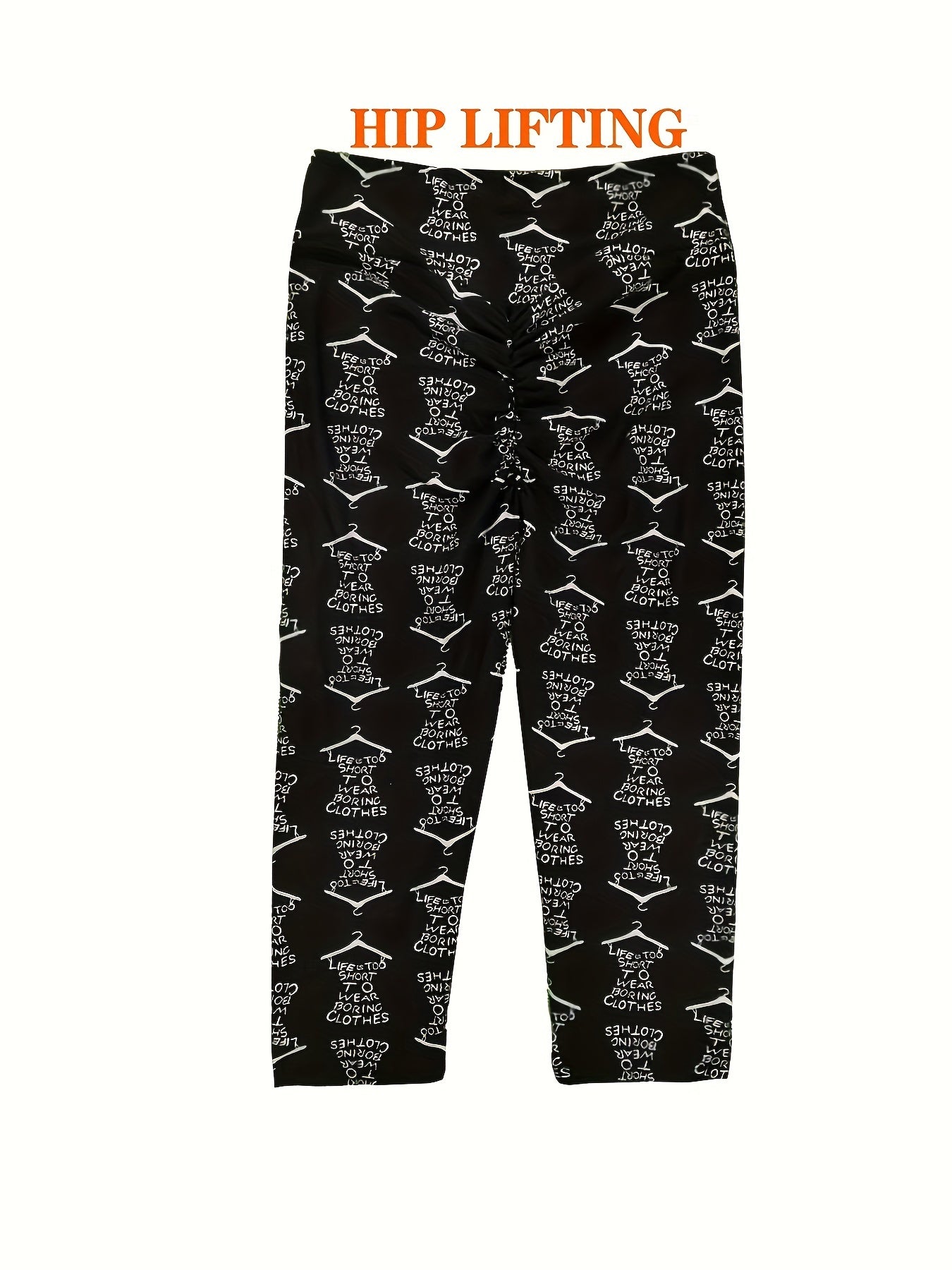 Women's High-Waisted Capri Leggings - Smooth Polyester Blend with Spandex, High Stretch, Three Quarter Length | Perfect for Yoga, Sports, Workout | Super Soft, Elastic Waistband, No Sheer