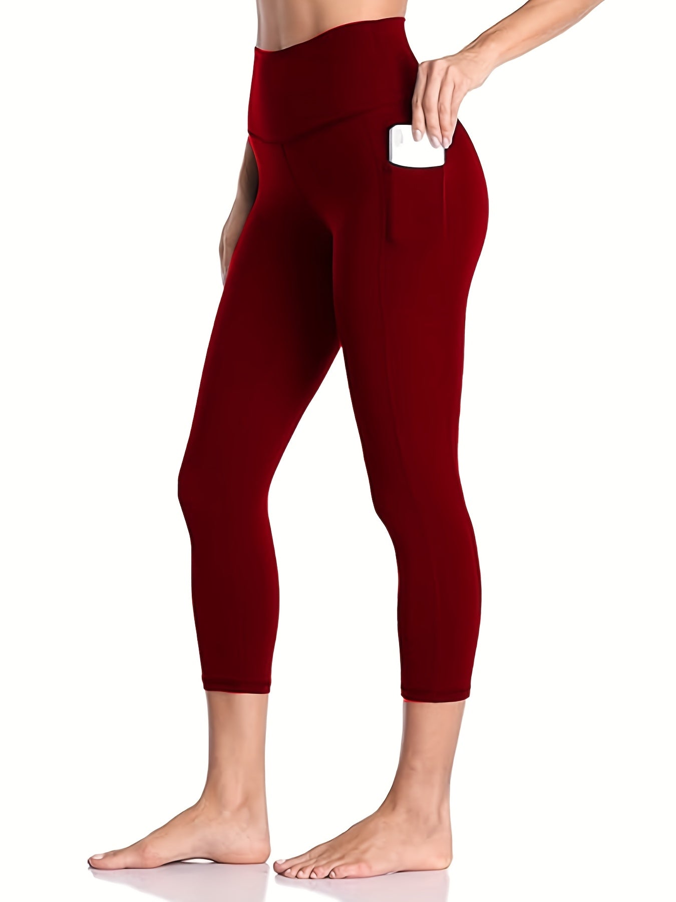 Women'S Capri Yoga Pants with Pockets Essential High-Waisted Leggings for Workout