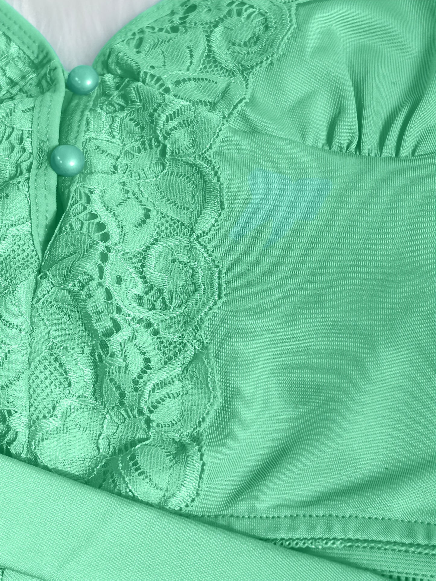 Spring/Summer New Gift Set: Solid Color Lace Trim Halter Neck Tie-Back Button-Up Open-Back Lace Trim Soft Skin-Friendly Sexy Home Sleepwear Set