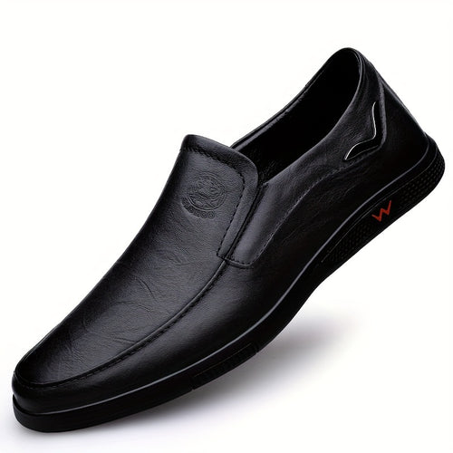 CLOHOO Men'S Slip-On Loafers - Genuine Faux Leather Upper, Soft Rubber Sole, Comfortable Casual And Business Casual Shoes, Round Toe, Low-Top Design, Synthetic Lining, All-Season Wear, Everyday Loafers | Classic Loafer Style | Rubber Sole Footwear