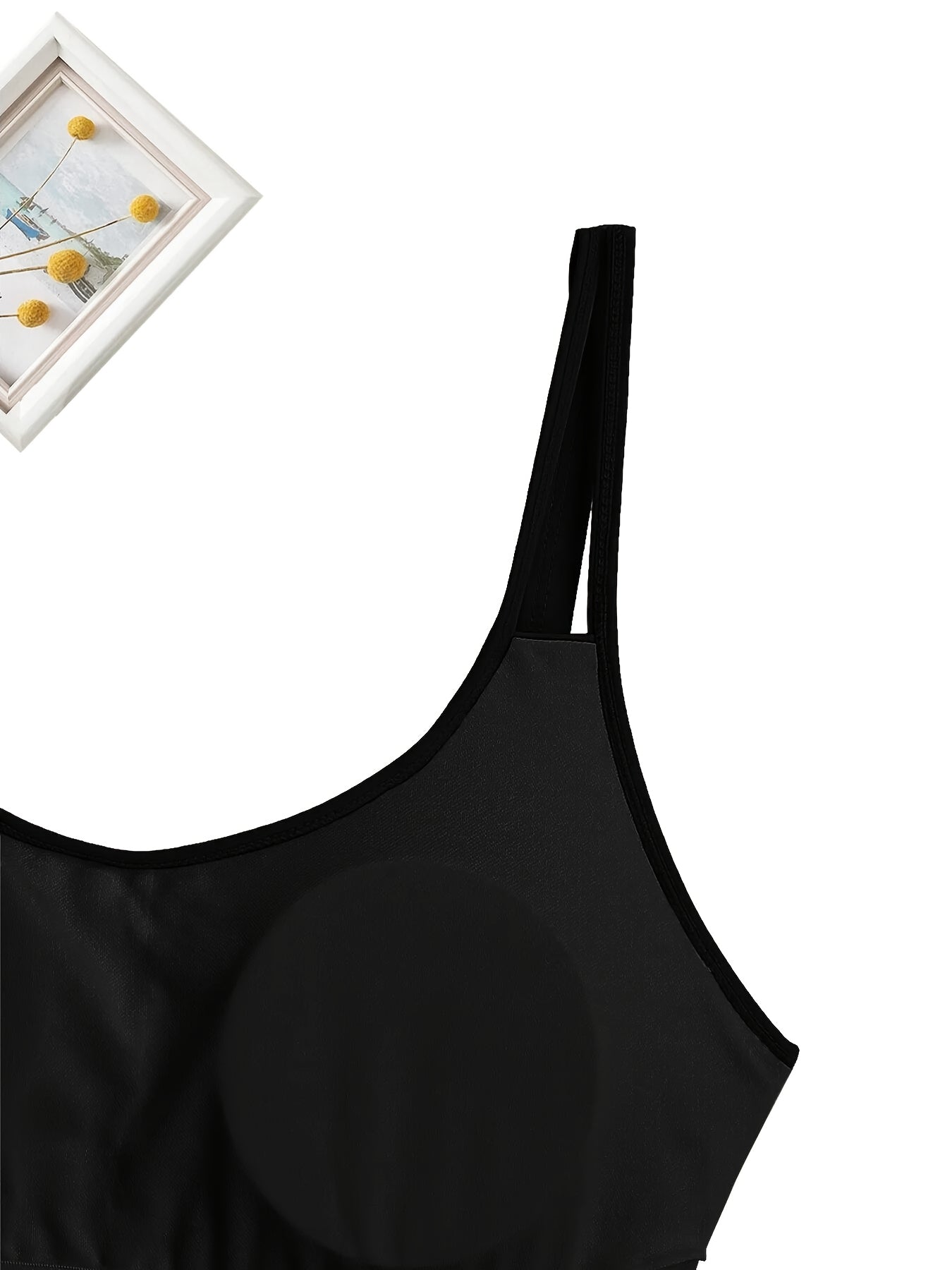 Adorable Skeleton-Themed Two-Piece Swimsuit for Women, Featuring a Stylish Black Design with a Conservative Double Shoulder Tankini Style, Perfect for a Laid-Back Halloween Look