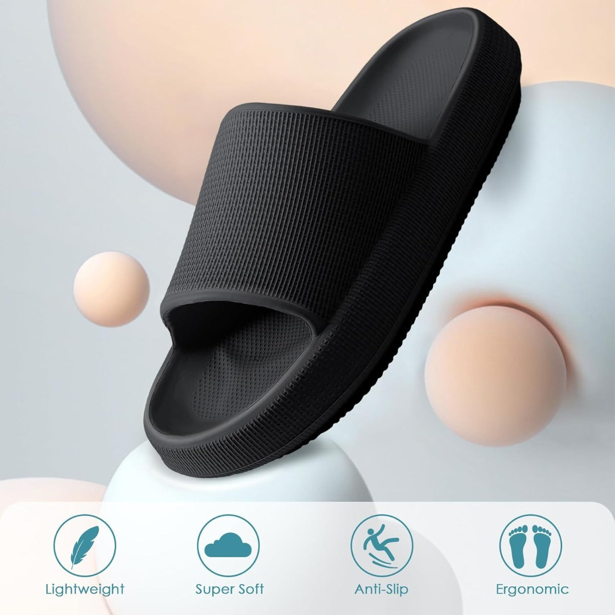 Men's and Women's Bathroom Indoor Slippers, Men's Quick-Dry Slippers, Arch Support Shower Shoes with Cushioned Soles