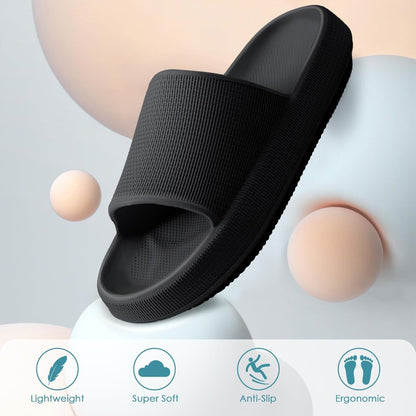 Men's and Women's Bathroom Indoor Slippers, Men's Quick-Dry Slippers, Arch Support Shower Shoes with Cushioned Soles