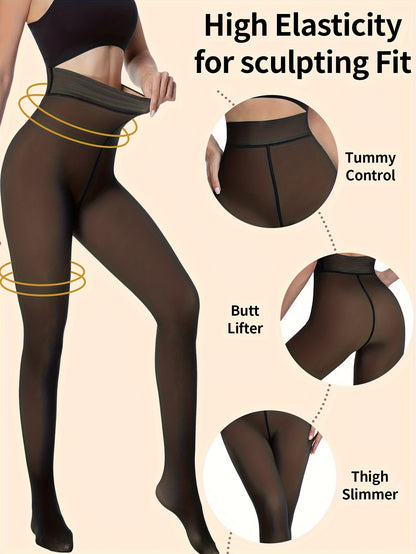 2pcs Set Lined Warm Leggings - [3 Combinations Available] Non-Slip, Scratch-Resistant, Fleece-Lined Warm Baselayer Tights, Perfect For Halloween, Christmas Gifts, Outdoor