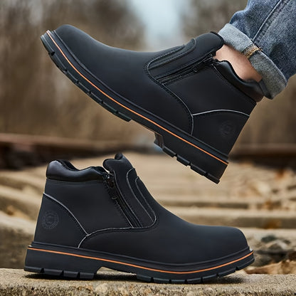 Men's Work Safety Boots - High Top Design, Steel Toe Protection - Anti Smash, Anti Puncture, Anti Slip And Wear-resistant Rubber Sole - Suitable for Construction | Factory | Daily - Warehouse Shoes | Modern Work Shoes | Outdoor Laborers