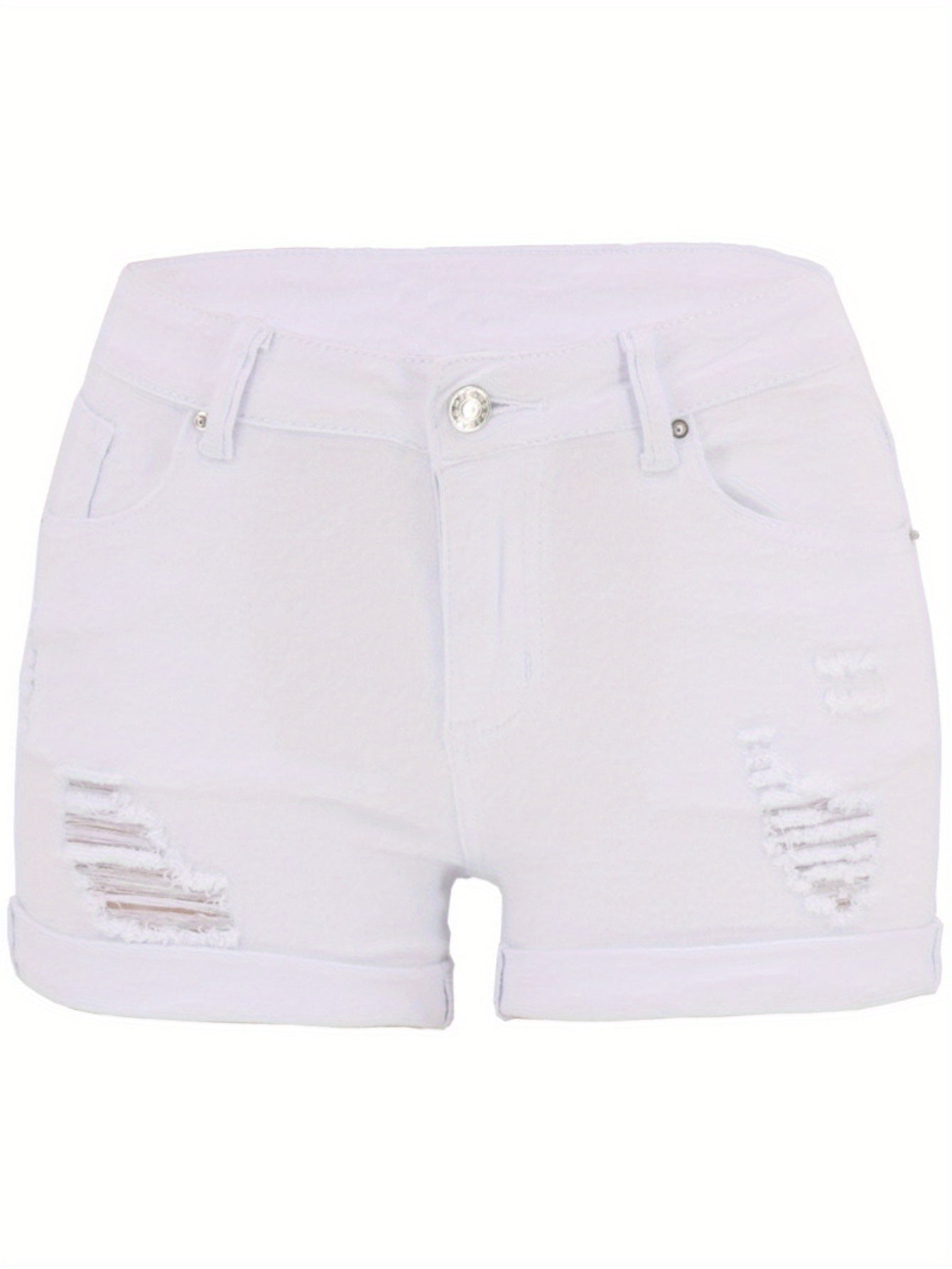2025 Distressed Low Rise Denim Shorts: European Style Turn-Up Hem, Y2K Trendy, Spring Break Ready!