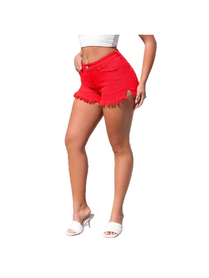 Women's White Denim Denim Shorts - product view 19