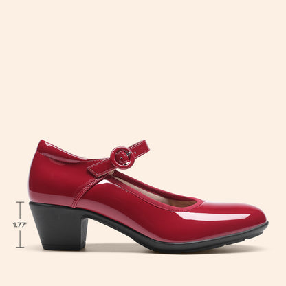 Women's Pumps Low Chunky Mary Jane Heels Closed Toe Comfortable Work Dress Shoes