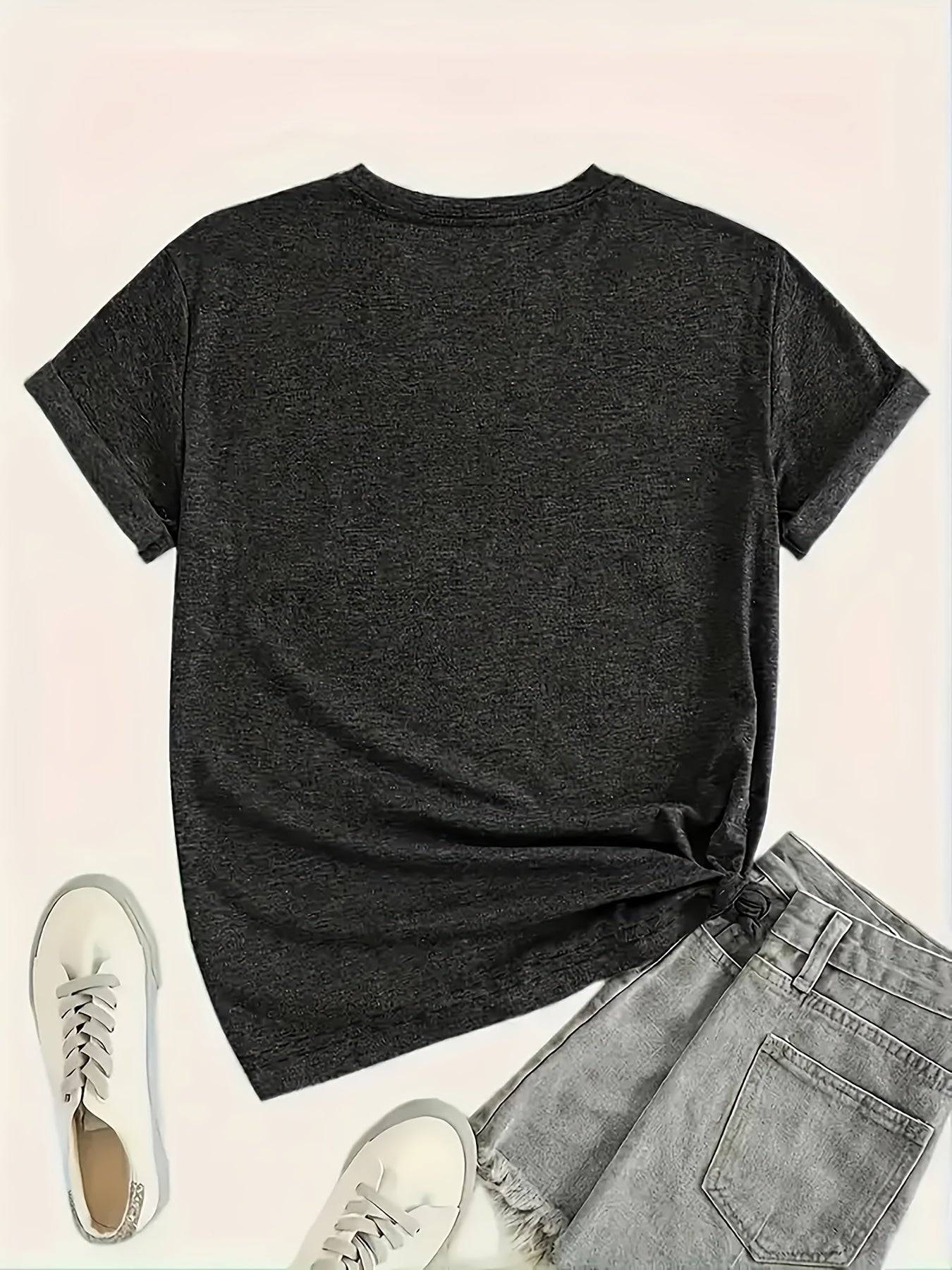 Stylish Women'S Tee - Cozy And Laid-Back, Featuring a Round Neckline, Perfect for Any Season, Chic Casual Top, Available for Local Delivery, Summer Shirt, a Must-Have for Elegant Summer Gatherings
