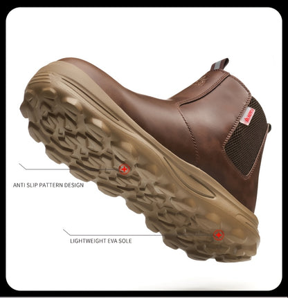 Men'S Work Shoes, All-Season Labor Shoes, Work Boots, Comfortable Fabric Insoles, Casual Outdoor Sneakers, Construction Boots