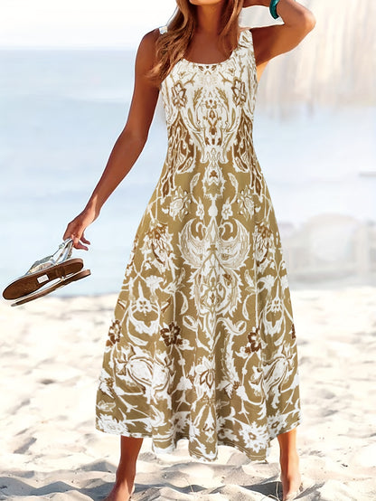 Flower Print Women's Dress - Summer New Fashion Resort Style [Orientation
