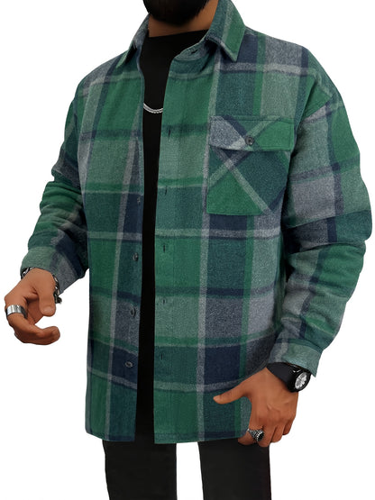 This Unisex, Retro-style Casual Shirt Features A Classic Plaid Design And A Minimalist Aesthetic. The Collared Design Makes It Suitable For Year-round Wear, And The Loose, Comfortable Fit Caters To Various Styling Needs. A Small Gift Is Included.